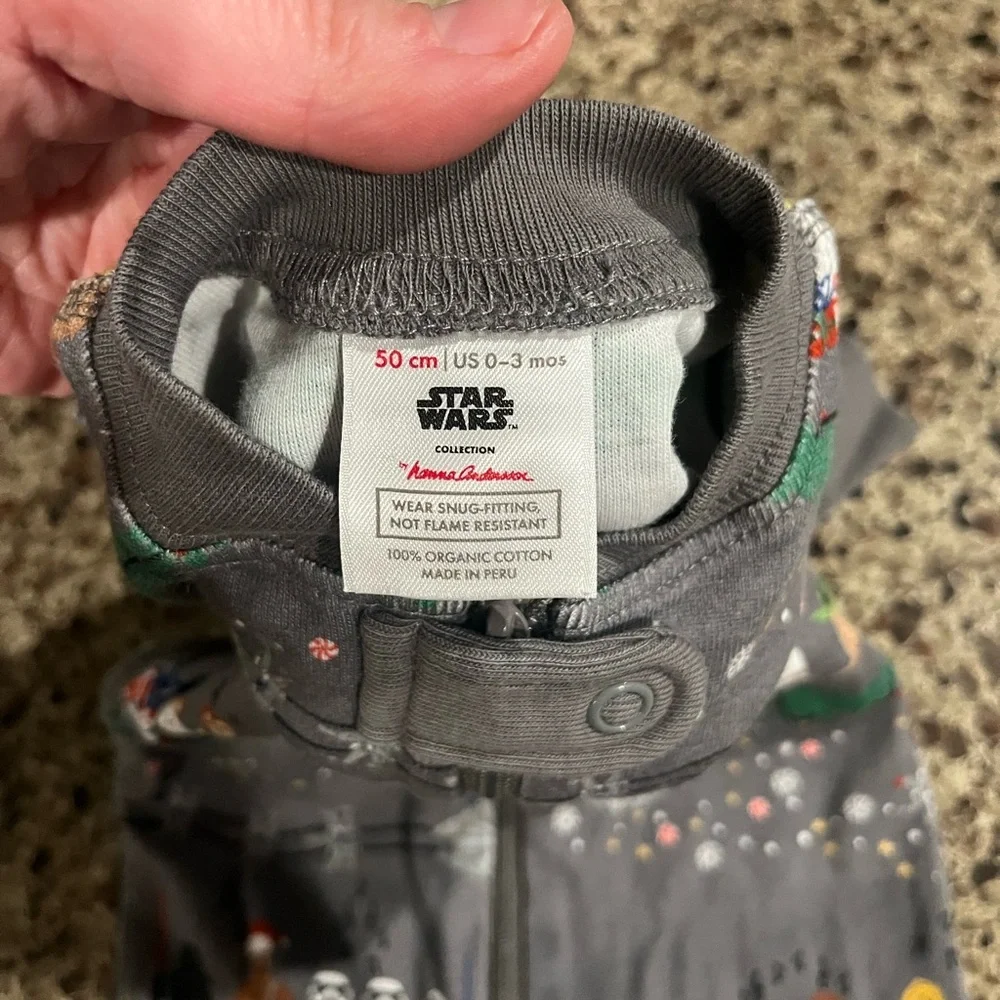 Hanna Andersson Star Wars Holiday Christmas Zip Up Sleeper Pajamas 0-3 Month - Picture 2 of 4